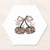 秋カボチャ、かぼちゃのさくらんぼ、ヒョウかぼちゃのP ペーパーコースター (正面)