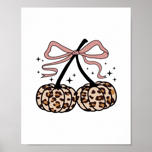 秋カボチャ、かぼちゃのさくらんぼ、ヒョウかぼちゃのP ポスター (正面)