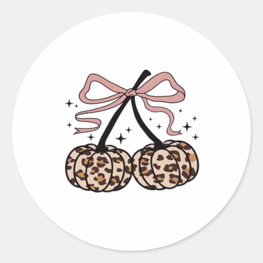 秋カボチャ、かぼちゃのさくらんぼ、ヒョウかぼちゃのP ラウンドシール (正面)