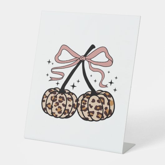秋カボチャ、かぼちゃのさくらんぼ、ヒョウかぼちゃのP 台座サイン (正面)