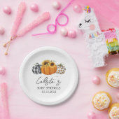 秋カボチャ&ひまわりベビー散水 ペーパープレート (パーティー)