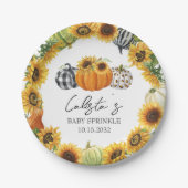 秋カボチャ&ひまわりベビー散水 ペーパープレート (正面)