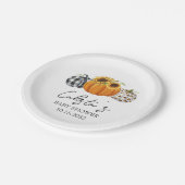 秋カボチャ&ひまわり赤ちゃんシャワー紙プレート ペーパープレート (アングル)