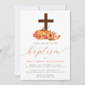 秋カボチャ&クロスベビーバプテスマ 招待状 (正面)