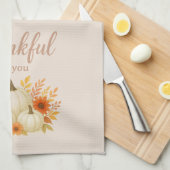 秋カボチャ&サンフラワーズ | 感謝祭エレガント キッチンタオル (四つ折り)