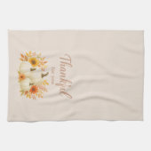 秋カボチャ&サンフラワーズ | 感謝祭エレガント キッチンタオル (横)