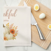 秋カボチャ&サンフラワーズ | 感謝祭エレガント キッチンタオル (四つ折り)