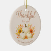 秋カボチャ&サンフラワーズ | 感謝祭エレガント セラミックオーナメント (右)