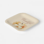 秋カボチャ&サンフラワーズ | 感謝祭エレガント ペーパープレート (傾斜あり)