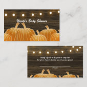 秋カボチャ&ストリングライトオムツ素朴ラフ エンクロージャーカード (正面/裏面)