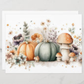 秋カボチャ&フラワーズ秋スケープブック紙 (正面/裏面)