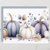 秋カボチャ&フラワーズ秋スケープブック紙 (正面/裏面)