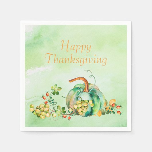 秋カボチャ&ベリーペーパーナプキン スタンダードカクテルナプキン (正面)