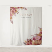 秋カボチャ&秋ワイルドフラワーズイベント背景 タペストリー (正面)