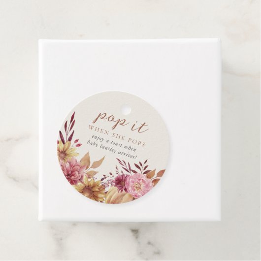 秋カボチャ&秋ワイルドフラワーベビーシャワー フェイバータグ (インサイチュ)