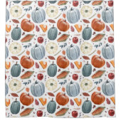 秋カボチャ&紅葉パターン シャワーカーテン (正面)