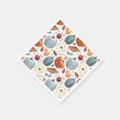 秋カボチャ&紅葉パターン スタンダードカクテルナプキン (角)