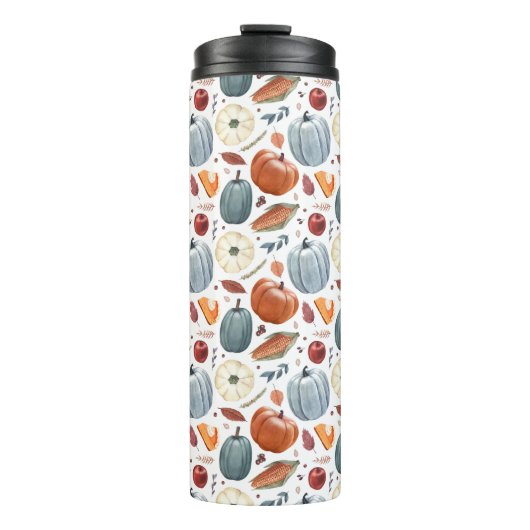 秋カボチャ&紅葉パターン タンブラー (正面)