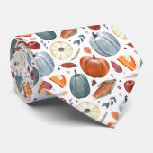 秋カボチャ&紅葉パターン ネクタイ (ロール)