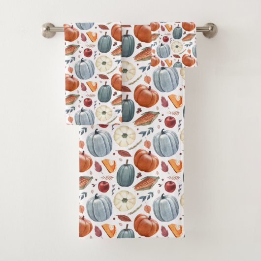 秋カボチャ&紅葉パターン バスタオルセット (インサイチュ)