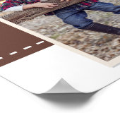 秋カボチャ&葉誕生日フォトウェルカムサイン ポスター (角)