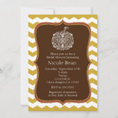 秋カボチャ&金ゴールドシェブロンエレガント招待状 招待状 (正面)