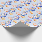 秋カボチャ | Chinoiserie Ginger Jarモノグラム ラッピングペーパー (角)