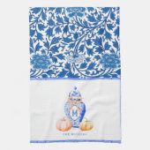 秋カボチャ | Ginger Jarモノグラム キッチンタオル (縦)