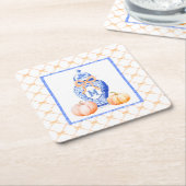 秋カボチャ | Ginger Jarモノグラム スクエアペーパーコースター (アングル)