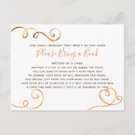 秋カボチャBring a Book Library Baby Shower インビテーションポストカード