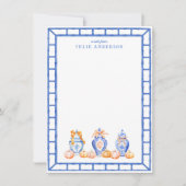 秋カボチャChinoiserie Ginger Jarノートカード ノートカード (正面)