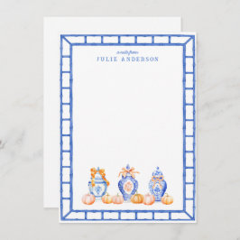 秋カボチャChinoiserie Ginger Jarノートカード ノートカード