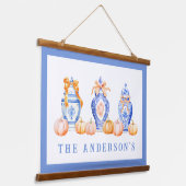 秋カボチャChinoiserie Ginger Jar 吊り下げ型タペストリー (傾斜あり)