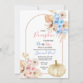 秋カボチャHe or She Gender Reveal招待状 招待状 (正面)