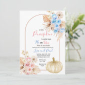 秋カボチャHe or She Gender Reveal招待状 招待状 (スタンド正面)