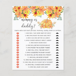 秋カボチャmommyまたはパパ赤ちゃんシャワーゲーム