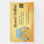 秋カボチャQRコードオータムハーベストフェスティバル 横断幕 (縦)