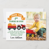 秋カボプキントラクターファーム誕生日写真 サンキューカード (正面)