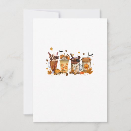 秋カボンプキンスパイスラテ感謝祭コーヒー 招待状 (正面)