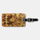 秋カモフラージュグリッターオレンジ狩り迷彩柄 ラゲッジタグ (正面横)