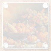 秋カラフルのカボチャ ガラスコースター (裏面)