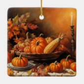 秋カラフルのカボチャ セラミックオーナメント (裏面)