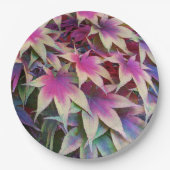 秋カラフルのメープル葉フローラ ペーパープレート (正面)