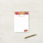 秋カラフルの季節の葉ホタルライト ポストイット (デスク上)