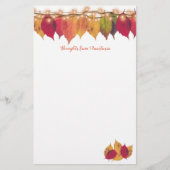 秋カラフルの季節の葉ホタルライト 便箋 (正面)