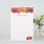 秋カラフルの季節の葉ホタルライト 便箋 (スタンド正面)