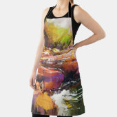 秋カラフルの川、ランドスケープ絵を描ズ。 エプロン (インサイチュ)