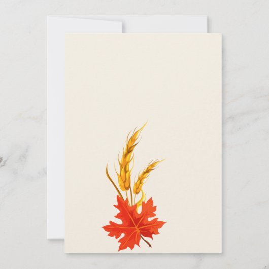 秋カラフルの感謝祭 招待状 (裏面)