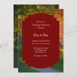 秋カラフルの日の結婚お祝い 招待状