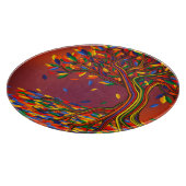 秋カラフルの木の感謝祭パーソナライズされた カッティングボード (角)